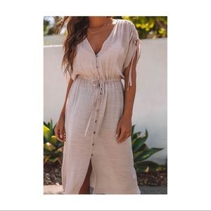 Howling Winds Button Down Dress Mauve